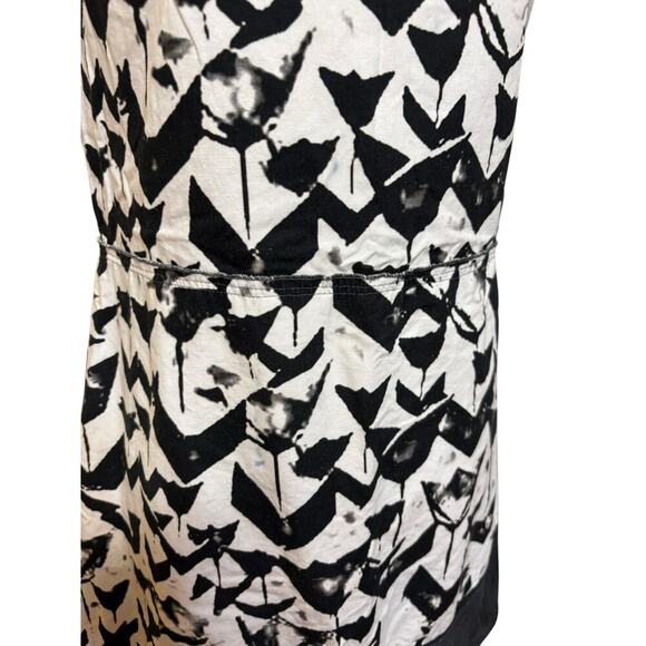 Jil Sander Navy Black/White Abstract Fit n Flare Sleeveless Mini Dress - 38 / 8 - Picture 5 of 10